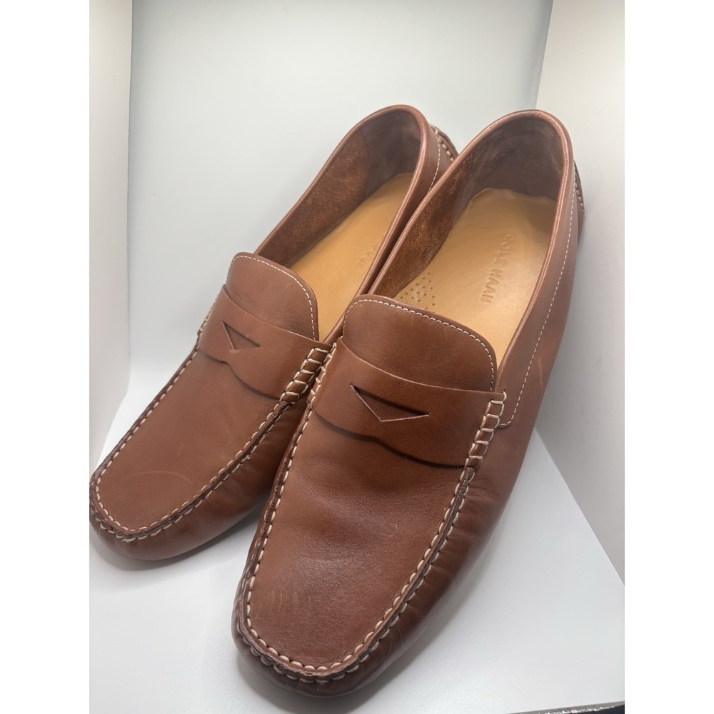 Cole Haan Howland Penny Loafers Men's 11.5 C04534 Saddle Tan Leather Driving